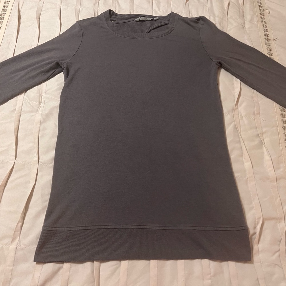 Athleta Women's Size XXS Coaster Go-To Cross Back Sweatshirt Gray